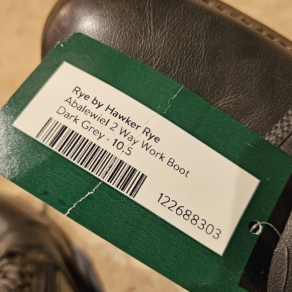 NWT Rye By Hawker Rye Combat Boot Dark Grey Men 10.5 - Picture 13 of 13
